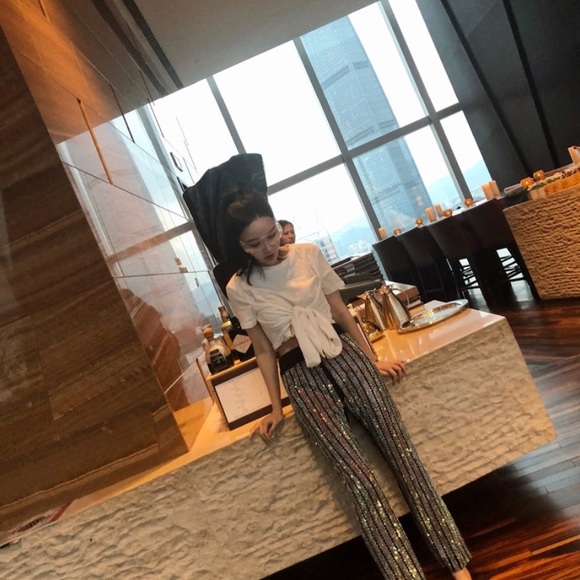 🚨CLEARANCE! RHINESTONE LUXURY PANTS Haute - Picture 6 of 8